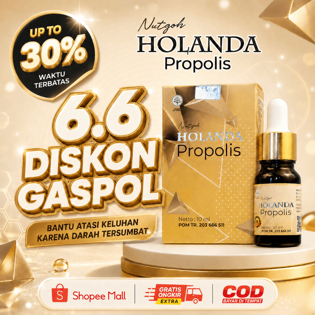 HOLANDA Propolis 10ml [PROMO SPESIAL] Obat Herbal Alami Mengatasi Gula Darah Tinggi, Kolestrol, Hipe