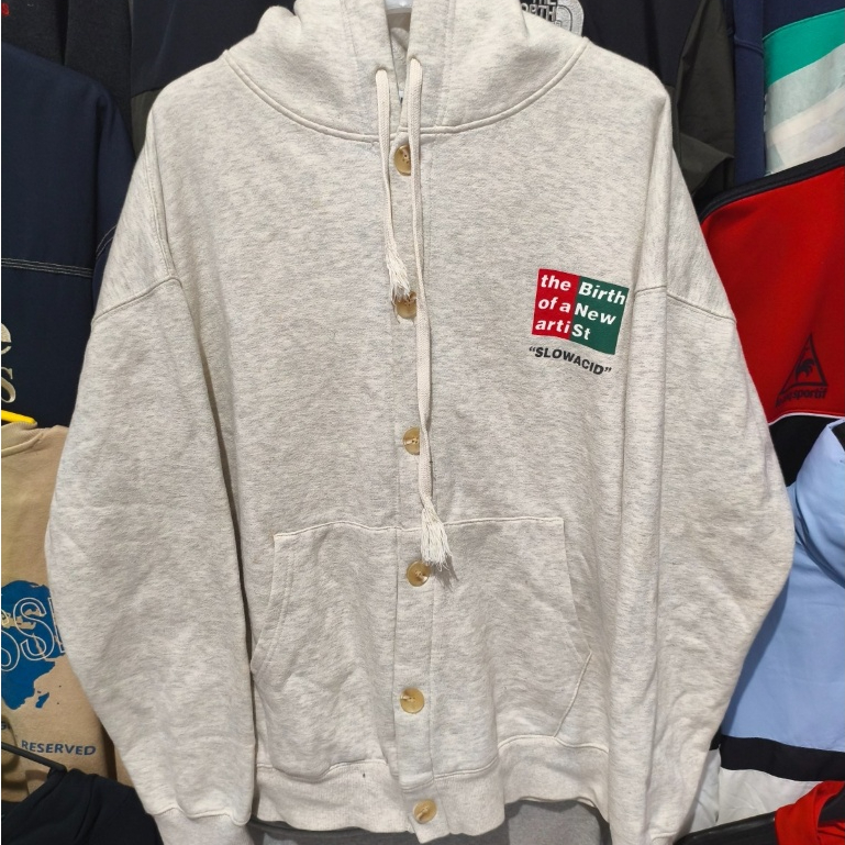 Jaket Hudi Kancing keren Jacket Hoodie Kancing Keren casual SLOW ACID