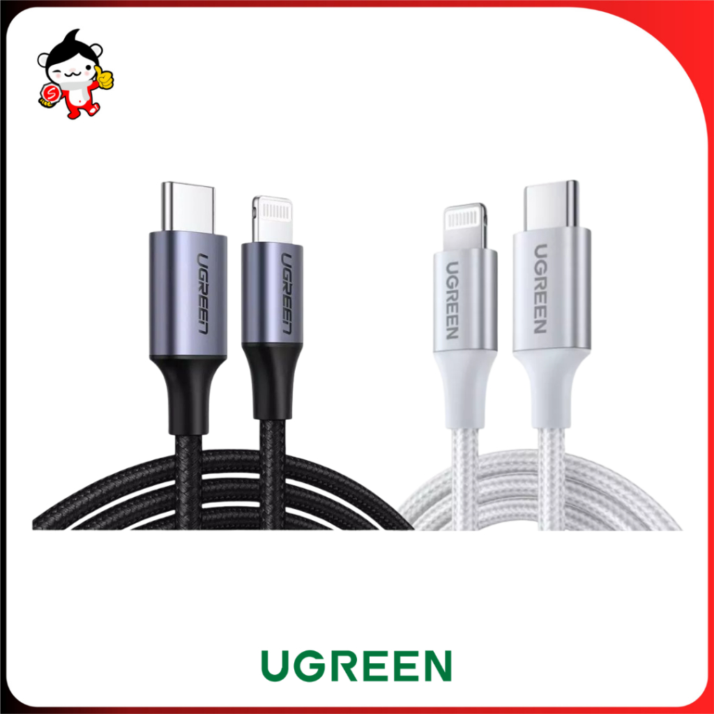 Kabel Usb UGREEN Nylon MFI Type C To Lightning 1M 2M