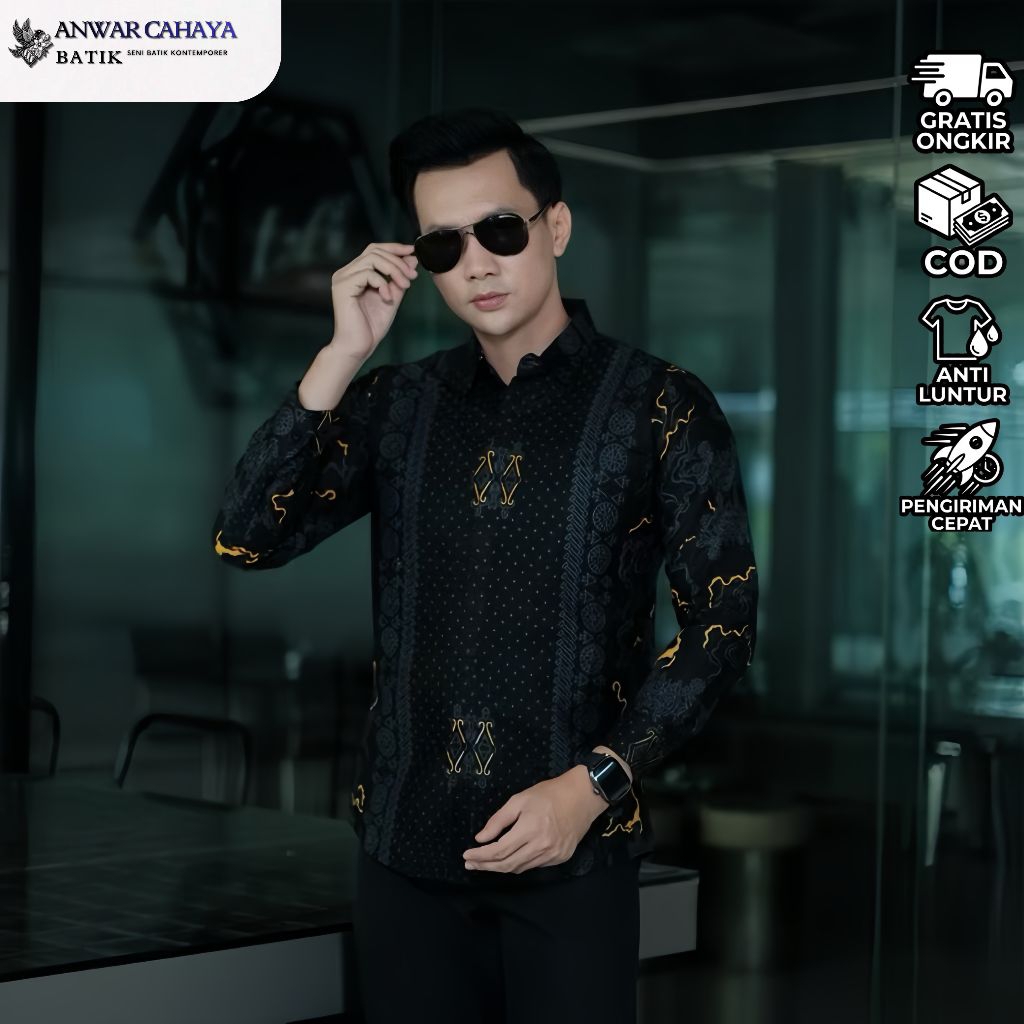 ANWAR CAHAYA BATIK – Kemeja Batik Pria Elegan Motif Mega Lengan Panjang Premium