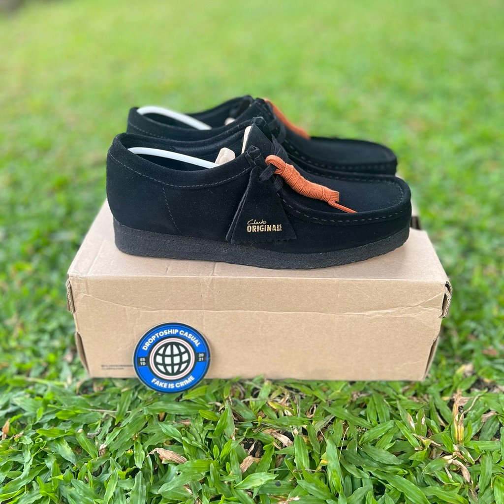 CLARKS WALLABEE BLACK SUEDE ORIGINAL 100%