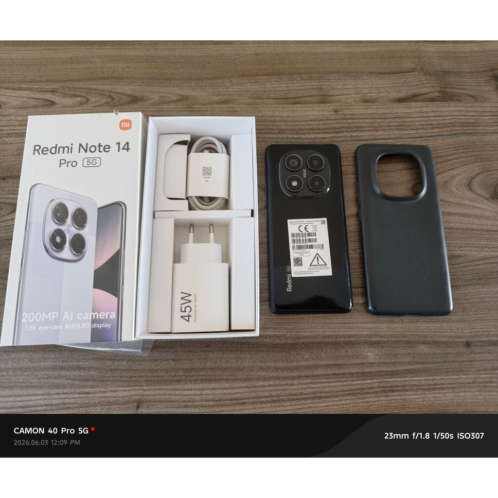 redmi note 14 pro 5g hitam 8/256gb (bekas)