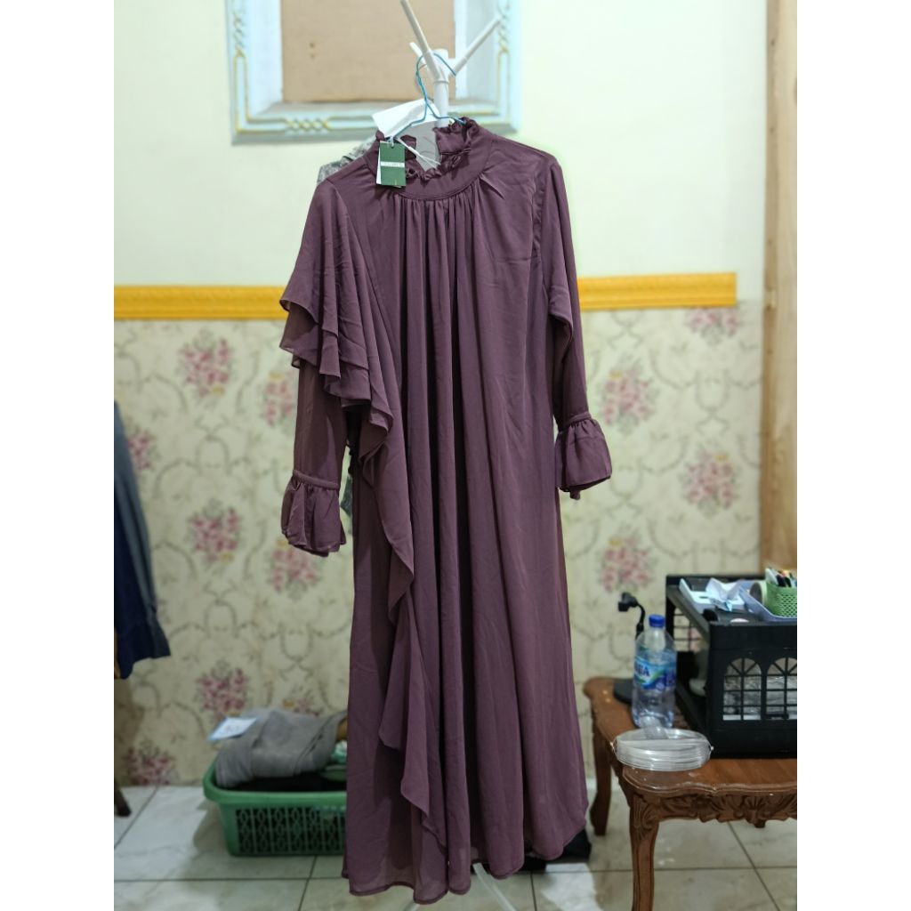 gamis wanita warna mauve