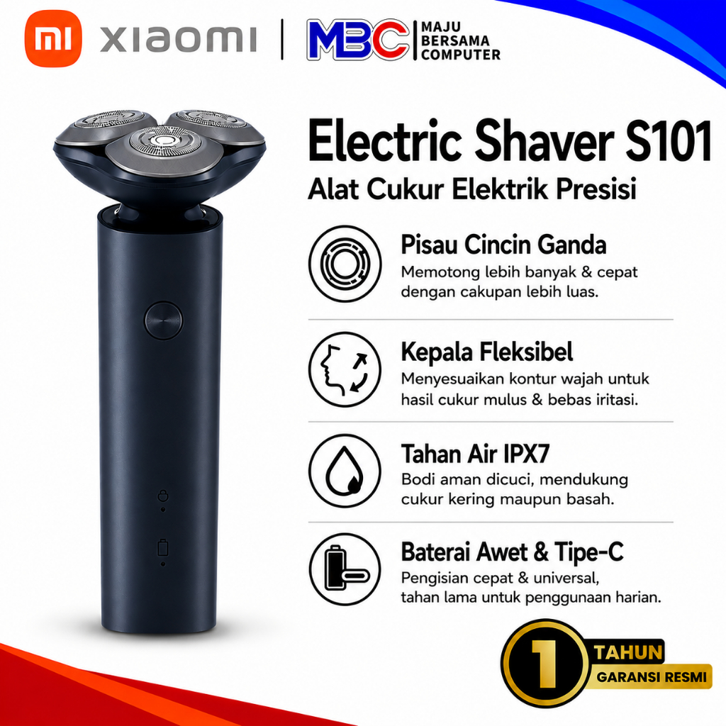 Xiaomi Electric Shaver S101 Mi Pencukur Jenggot & Kumis Cukur Elektrik Waterproof
