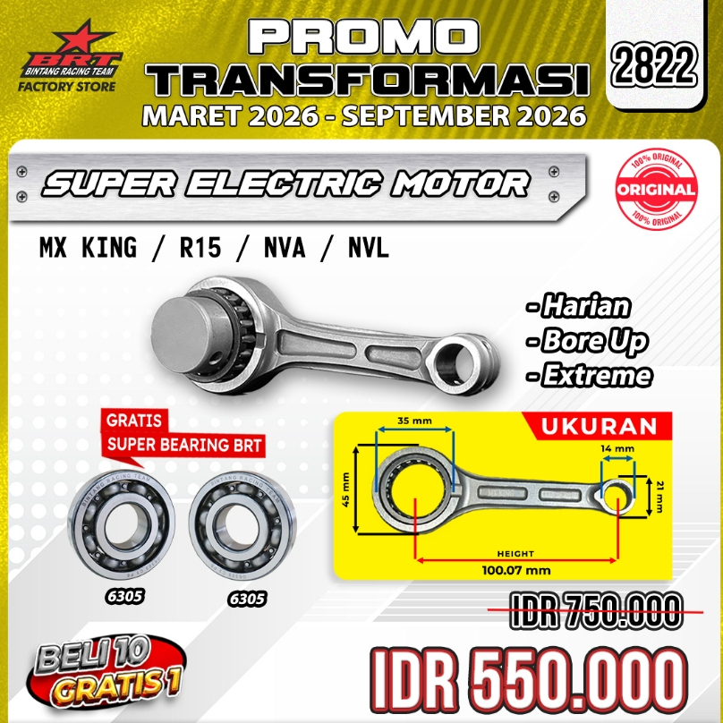 CONROD STANG SEHER FORGED MX KING/R15/NVA/NVL/MX NEW