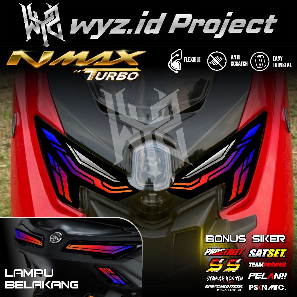 Stiker Lampu Alis MOTOR NMAX TURBO NEO 2024 2025 - Sticker Variasi Lampu NMAX Neo S TRANSPARAN UV WY
