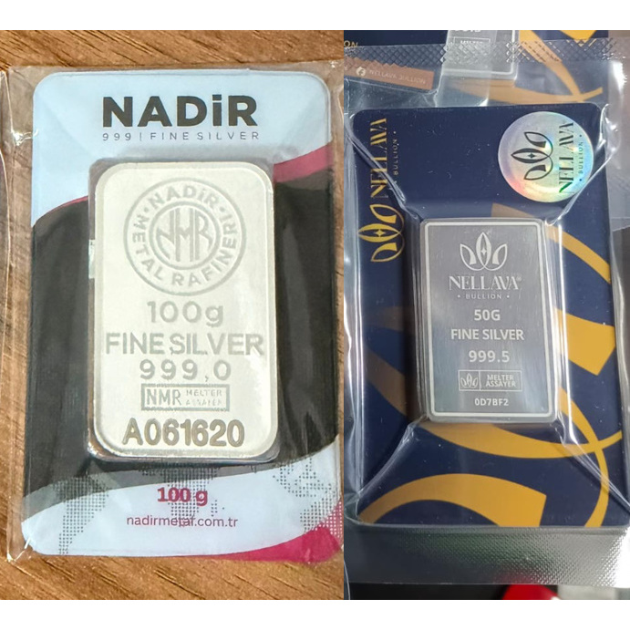 Perak Nadir 100 Gram Perak Nellava 25 50 100 Gram Perak Batangan Sertifikat Resmi