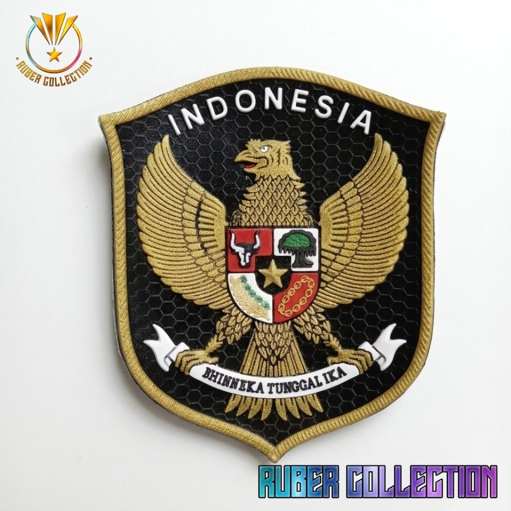 Patch Logo Rubber Garuda Indonesia Hitam Premium [Juga Bisa Request Logo Costum]