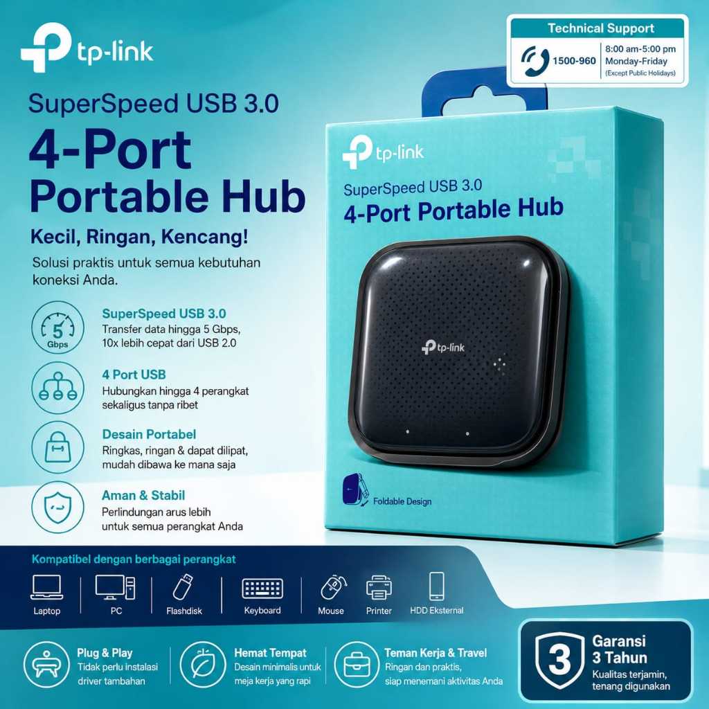 TP-link Tplink UH400 USB 3.0 4 Port Portable Hub ORIGINAL TP-LINK