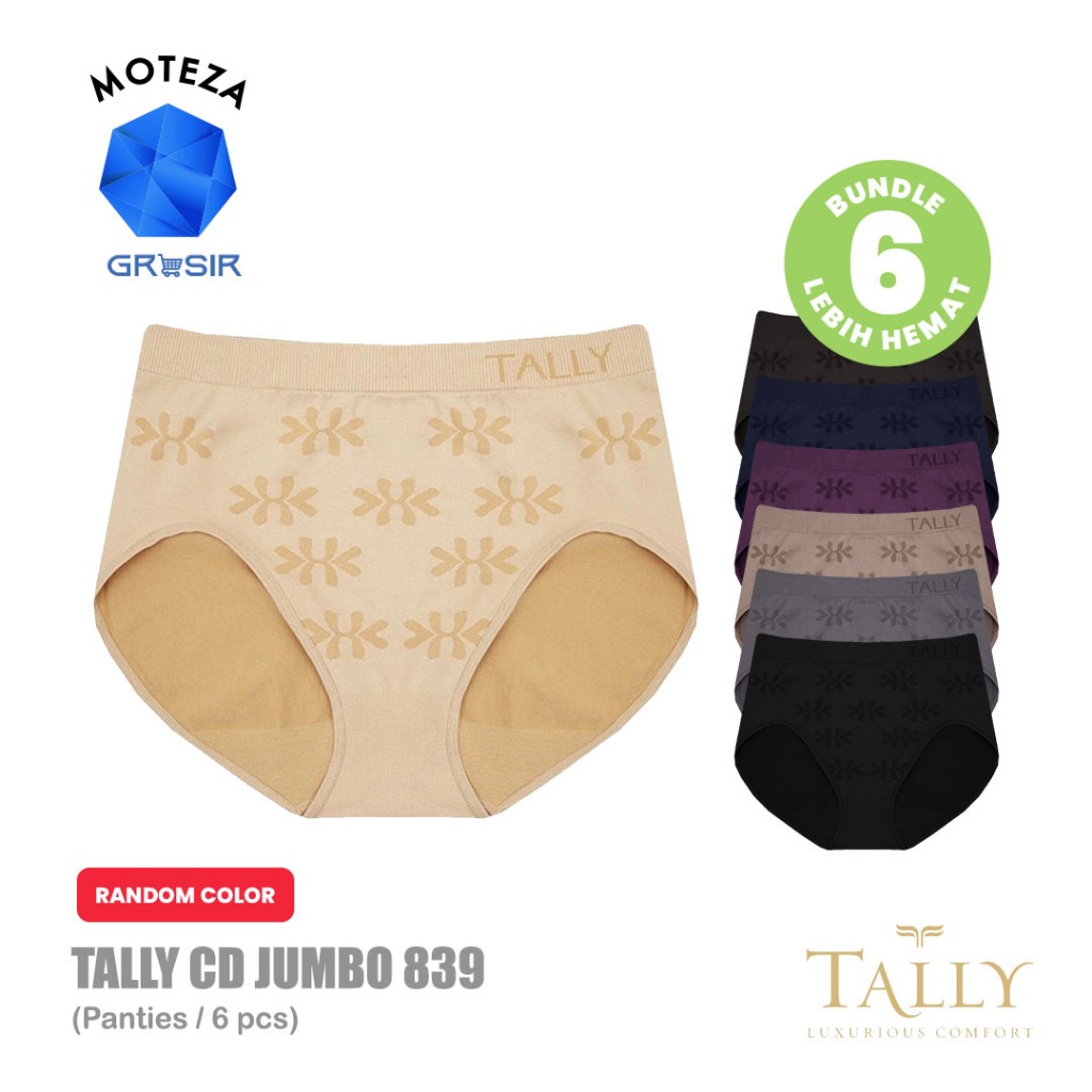 Grosir [6 pcs] [12 pcs] TALLY 839 CD Celana Dalam Jumbo Semi Corset Seamless - Celana Dalam Rajut St