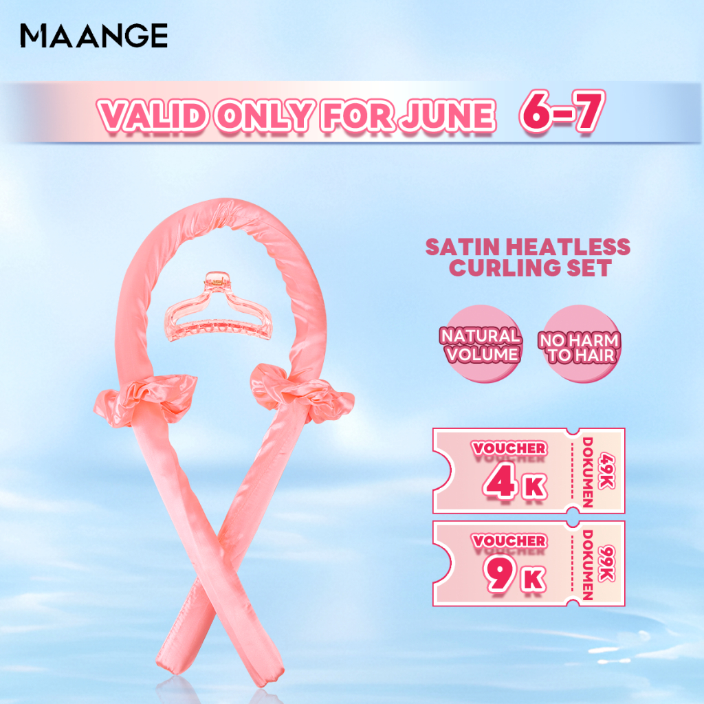MAANGE Rol Rambut /Satin Heatless Curls Set - Keriting Rambut Tanpa Panas Curler | Ikat Kepala Penge