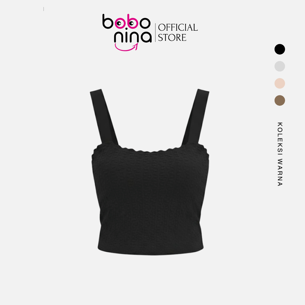 Ninabobo BR254 Tanktop Bra Korea Tali Lebar Wanita Crop Top Bra Motif Transparan Adem Push Up