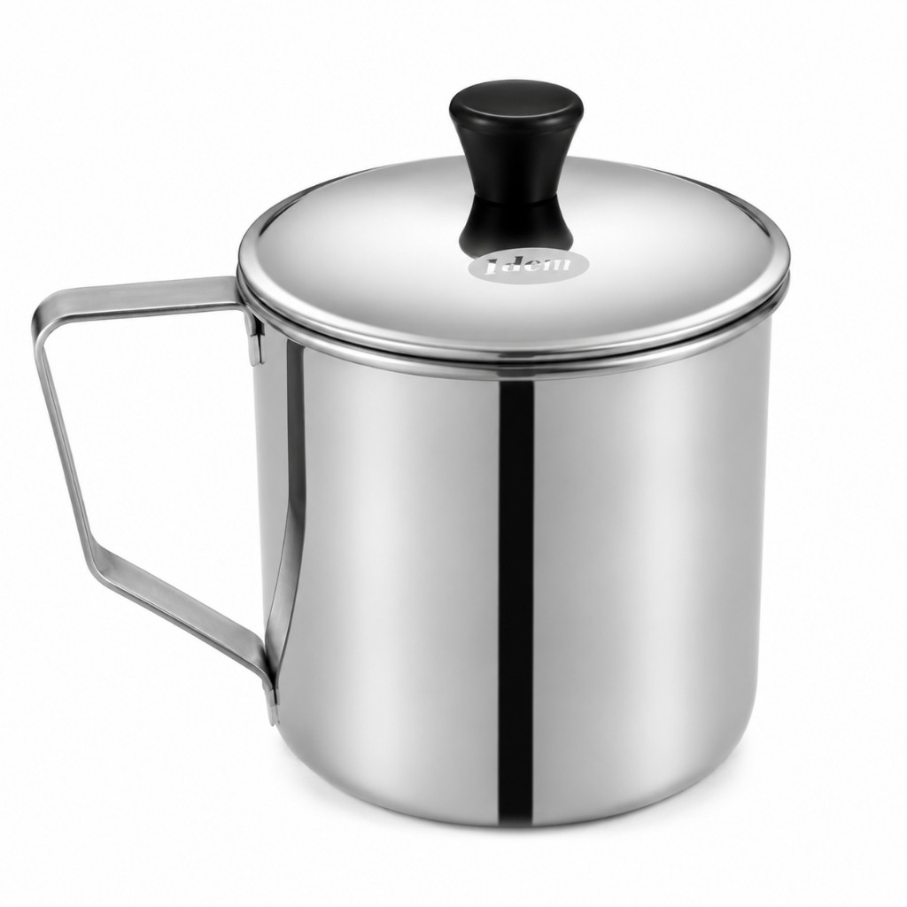 Cangkir Mug Stainless 304 Dengan Tutup Tahan Panas Gelas Stainless 304 Serbaguna Premium 8 - 14 CM