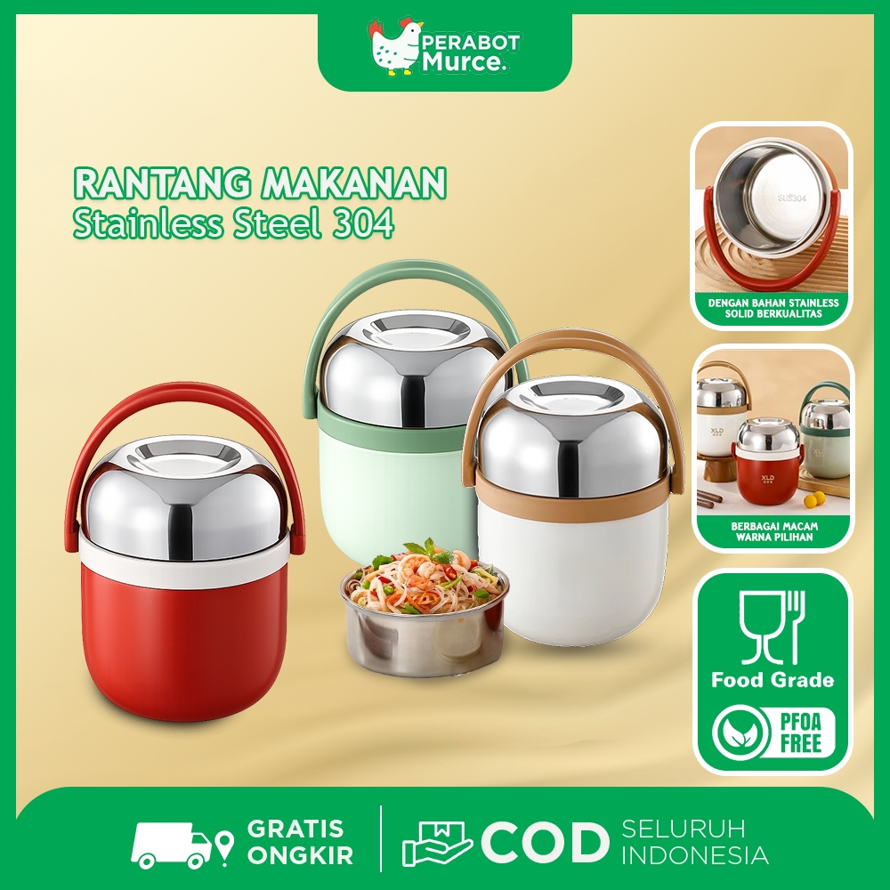 Termos Sup  Stainless Steel Rantang Bekal Susun 1.5L Lunch Box Thermal Penahan Panas Tempat Makan Ji