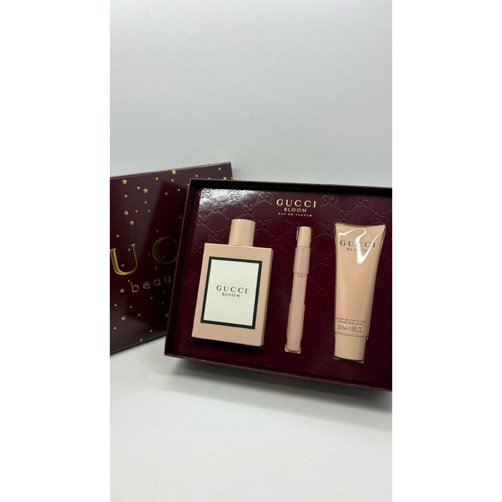 Giftset Gucci Bloom edp 100ml + travel 10ml + body lotion 50ml