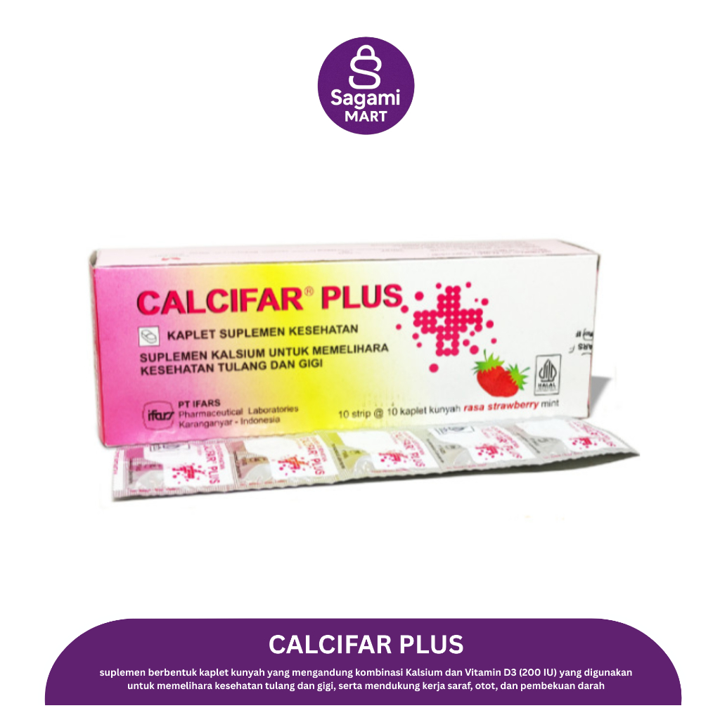 Calcifar Plus Strip isi 10 Tablet Kunyah - Kalsium Ibu Hamil