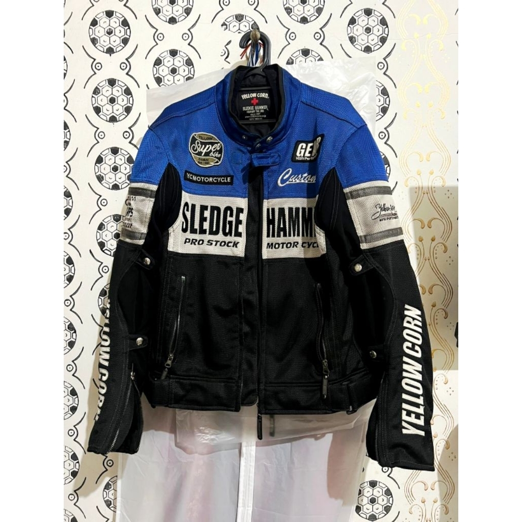 Jaket Motor Yellow Corn (Blue) Original