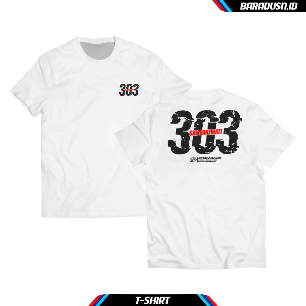 Kaos 303 Eror Gak Pake Hati V2 | Kaos Wanita & Pria Katun Combed 24s