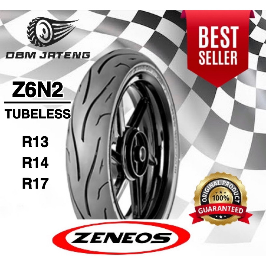 100% ORIGINAL & BARU BAN ZENEOS ZN62 TUBELESS RING 13 14 DAN 17  UKURAN 90/80-100/80 110/70 130/70 8