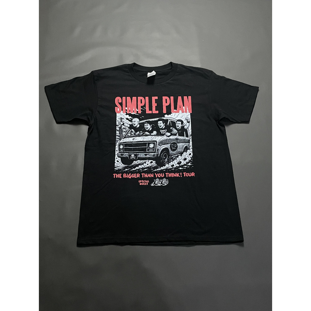 Simple Plan Tour Tee Black Vintage Style Kaos Band Bootleg Premium Unisex