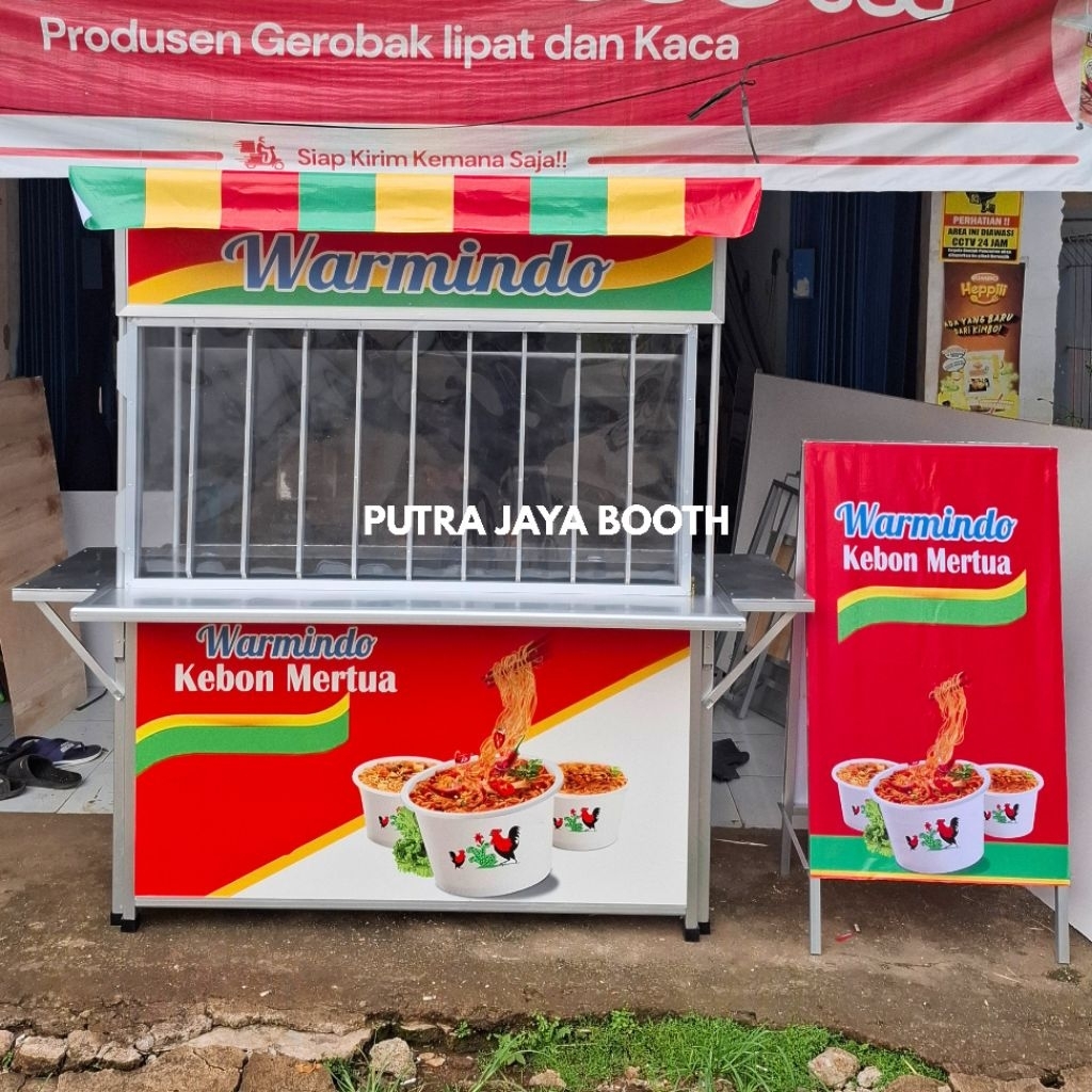 Booth Portable WARMINDO VIRAL Jumbo + Slot Mie + Benner