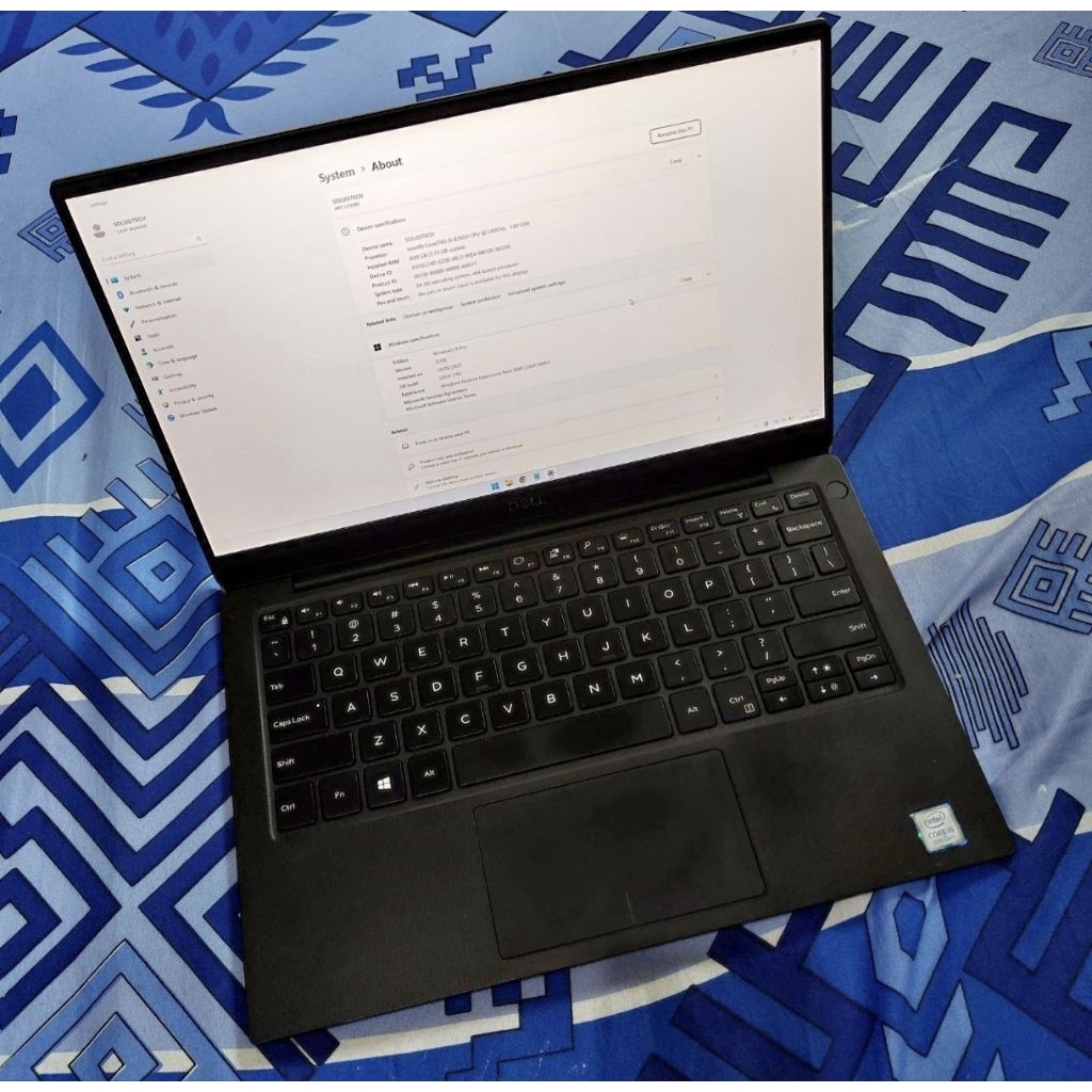 Laptop Dell XPS 13 murah Core i5 gen 8 ram 8/256 cocok untuk kuliah