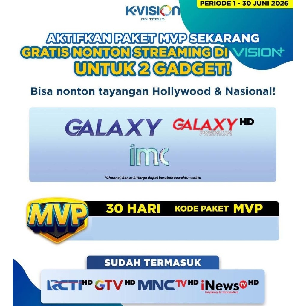 Voucher Paket MVP K-Vision 30 Hari