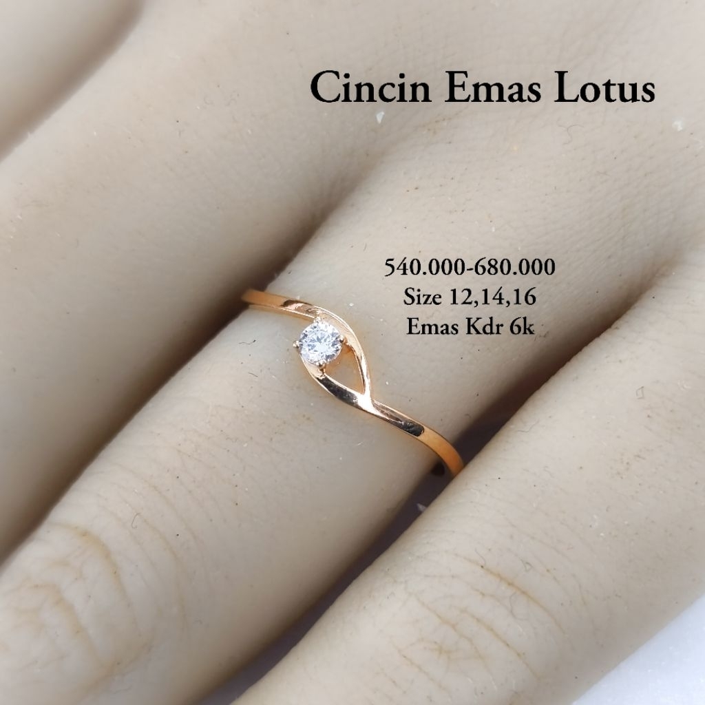 Cincin permata emas 300%/6k