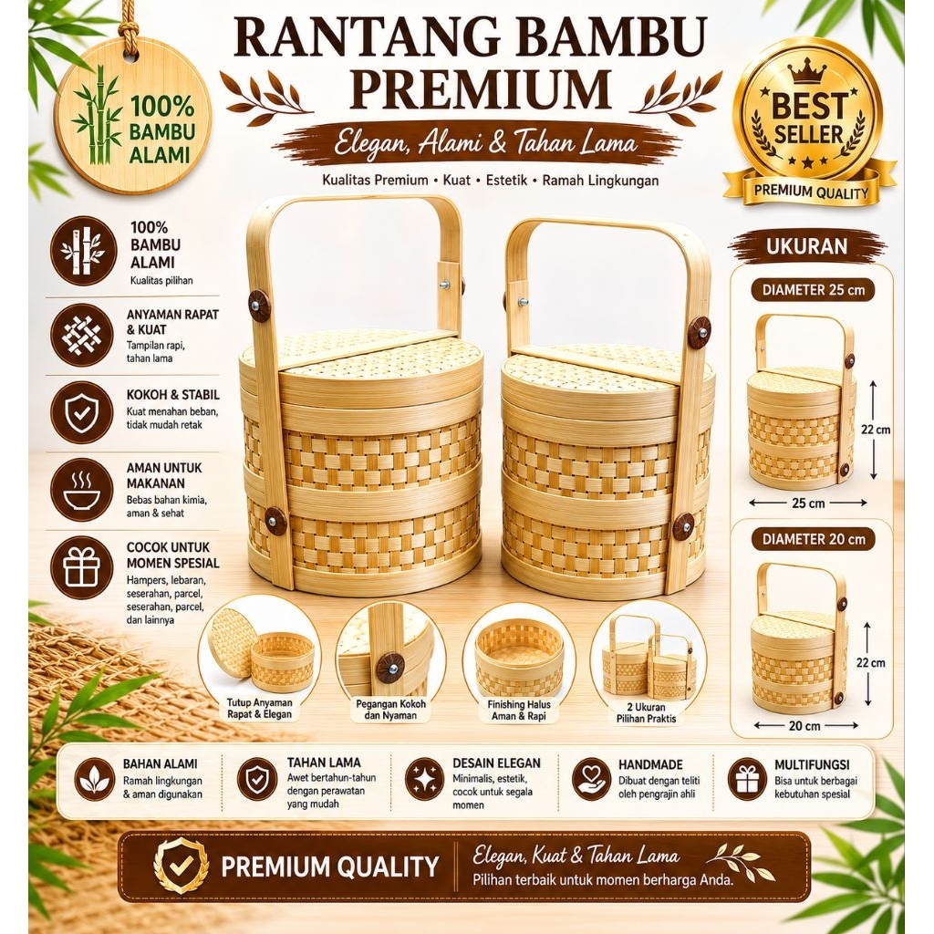 RANTANG BAMBU SUSUN || RANTANG HAMPERS RANTANG SESERAHAN DARI BAMBU