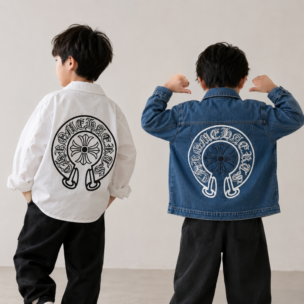 Kemeja Linen Lengan Panjang CK(L)2141 Anak Laki-Laki Baju Anak surat Long sleeve Shirt
