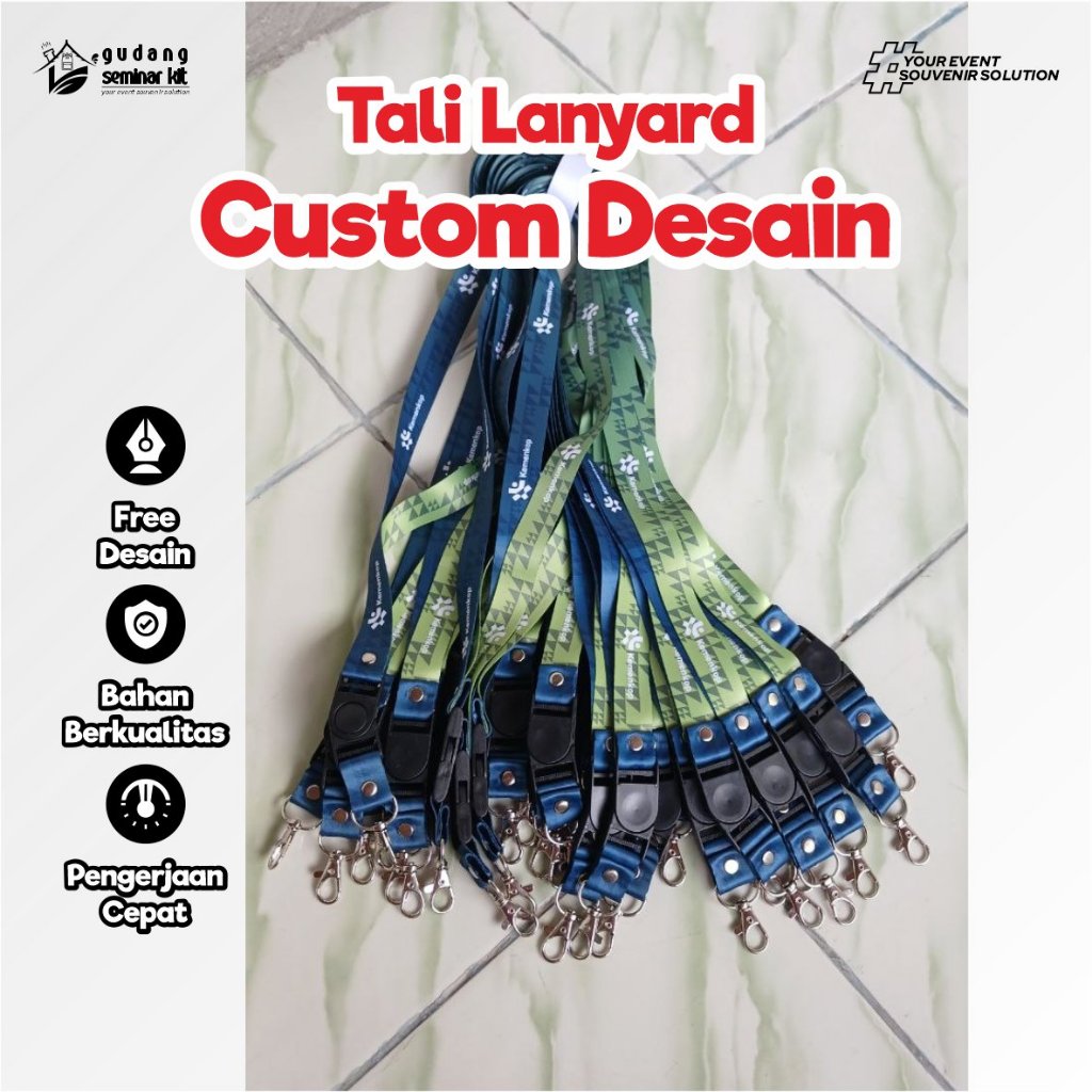 TALI LANYARD STOPPER 2 CM CUSTOM CETAK 2 SISI PROSES 1-2 HARI / CETAK LANYARD PRINTING