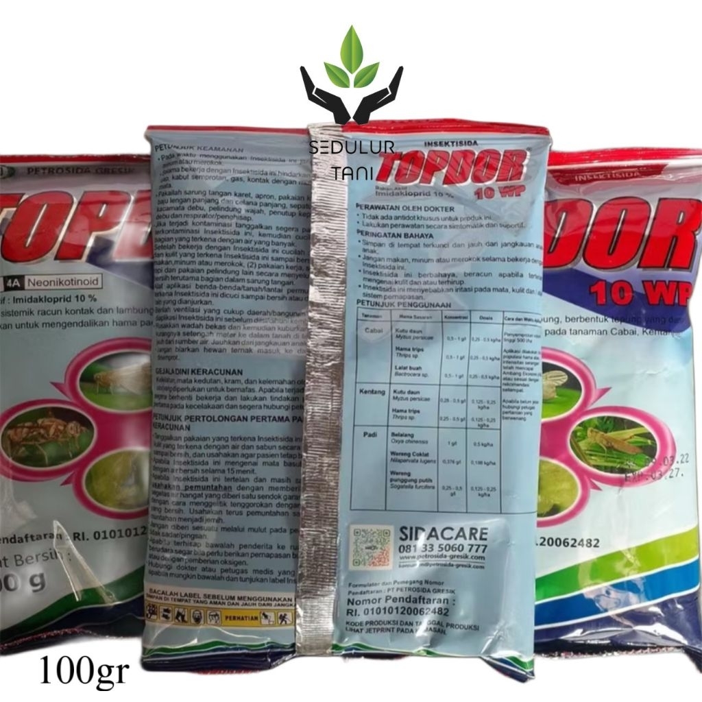 Topdor 10 WP insektisida sistemik berbentuk tepung yang mengandung Imidakloprid 10%