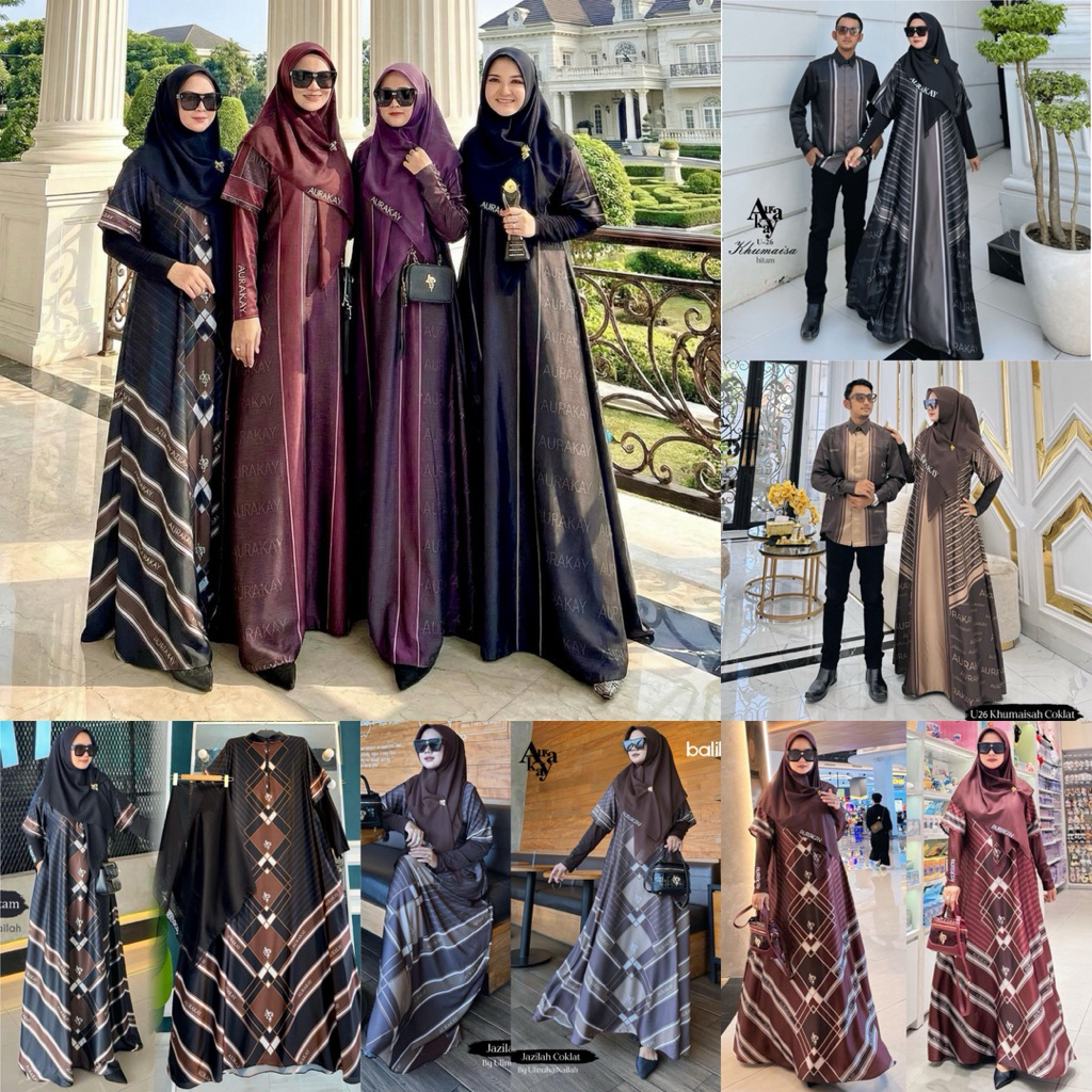 AURAKAY GAMIS DRESS SILK MAEMUNAH JAZILAH KHUMAISAH SET HIJAB ORI BY AURAKAY 7518 7838 7979