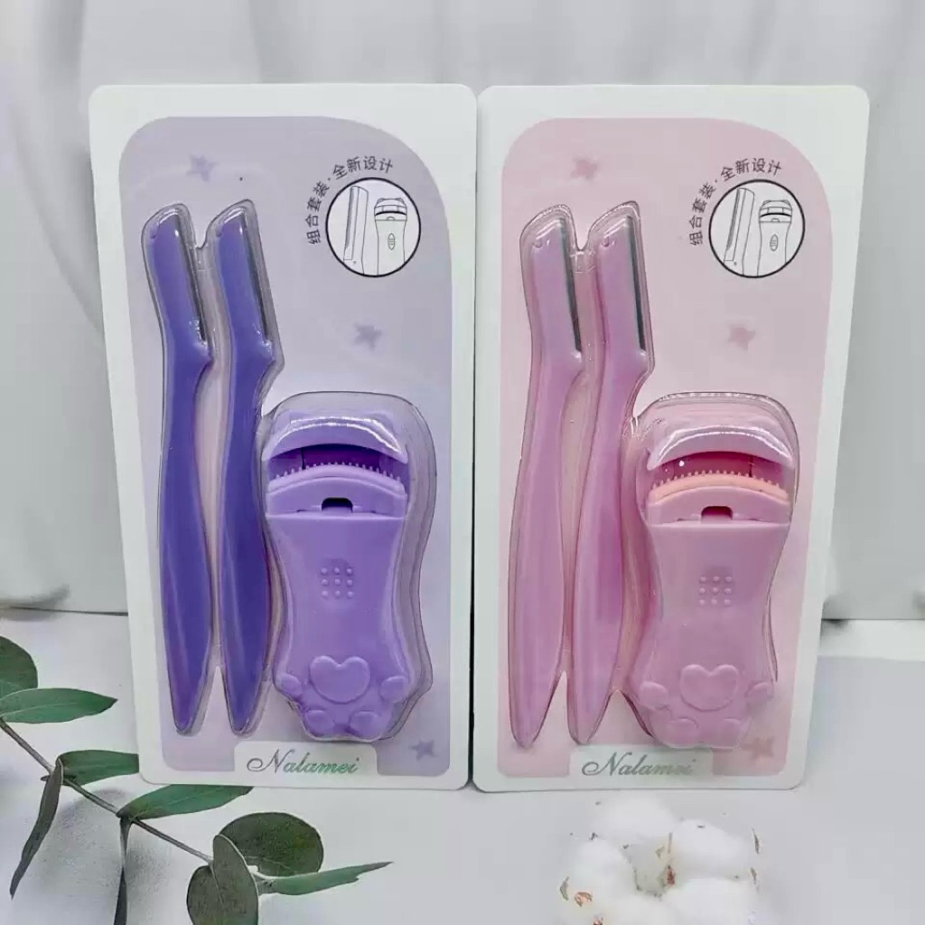 Pisau alis set penjepit bulu mata pemangkas alis eyebrow Razor