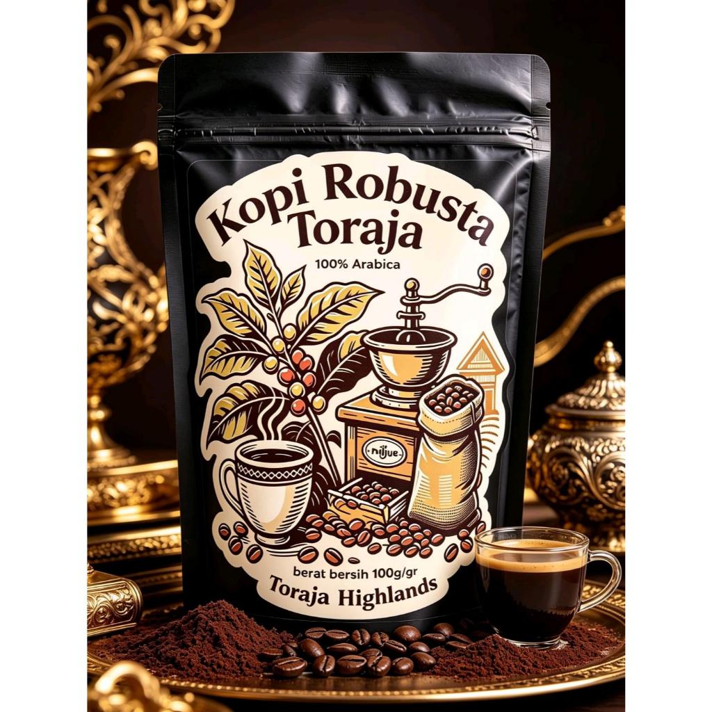 Kopi Robusta Toraja 100g Bubuk kopi Toraja Kopi Toraja Sulawesi Kopi Asli Toraja Nikmat Kopi Tradisi