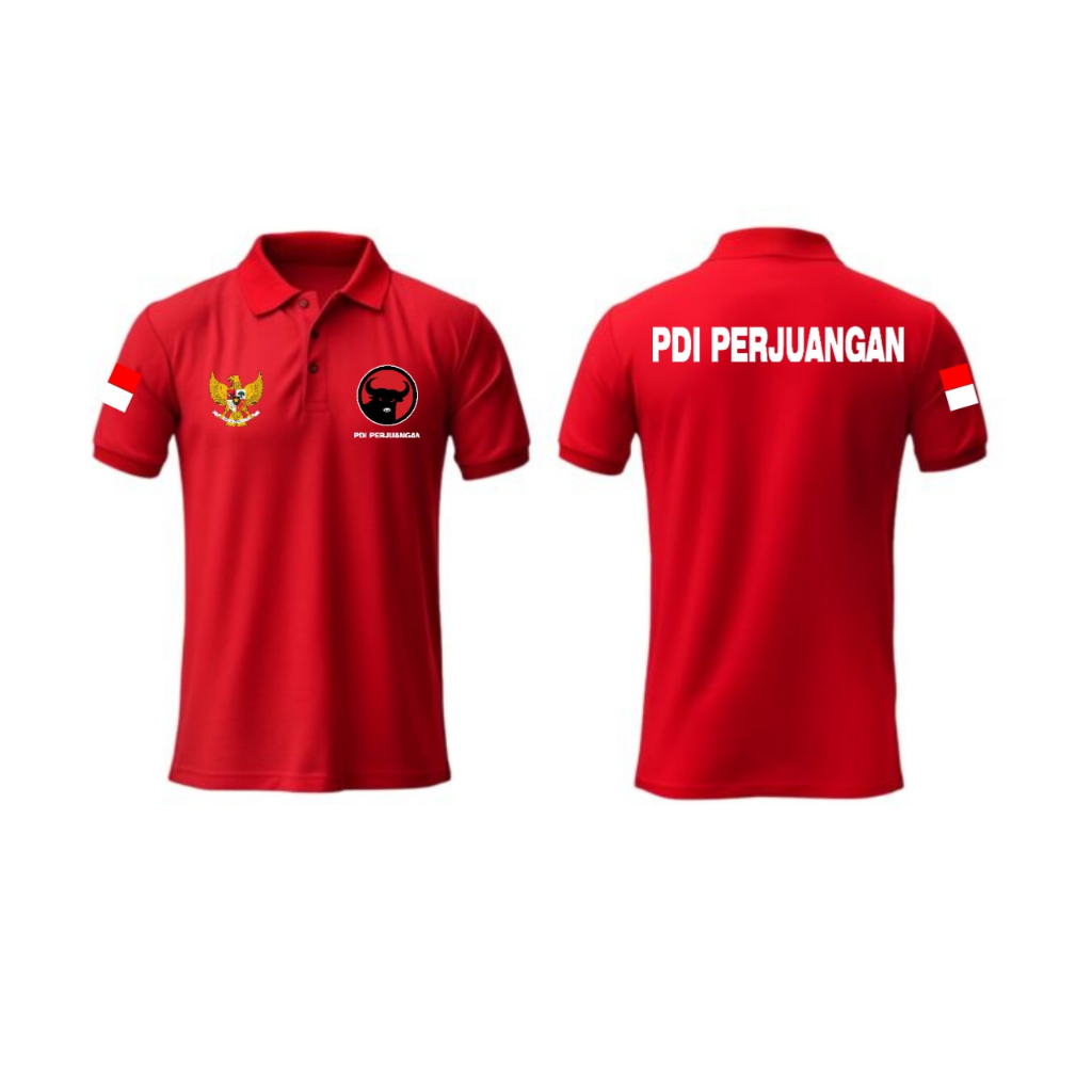 KAOS POLO PARTAI PDIP // KAOS PDIP PERJUANGAN // KAOS DISTRO PARTA PDIP POLO SIZE M-XXL