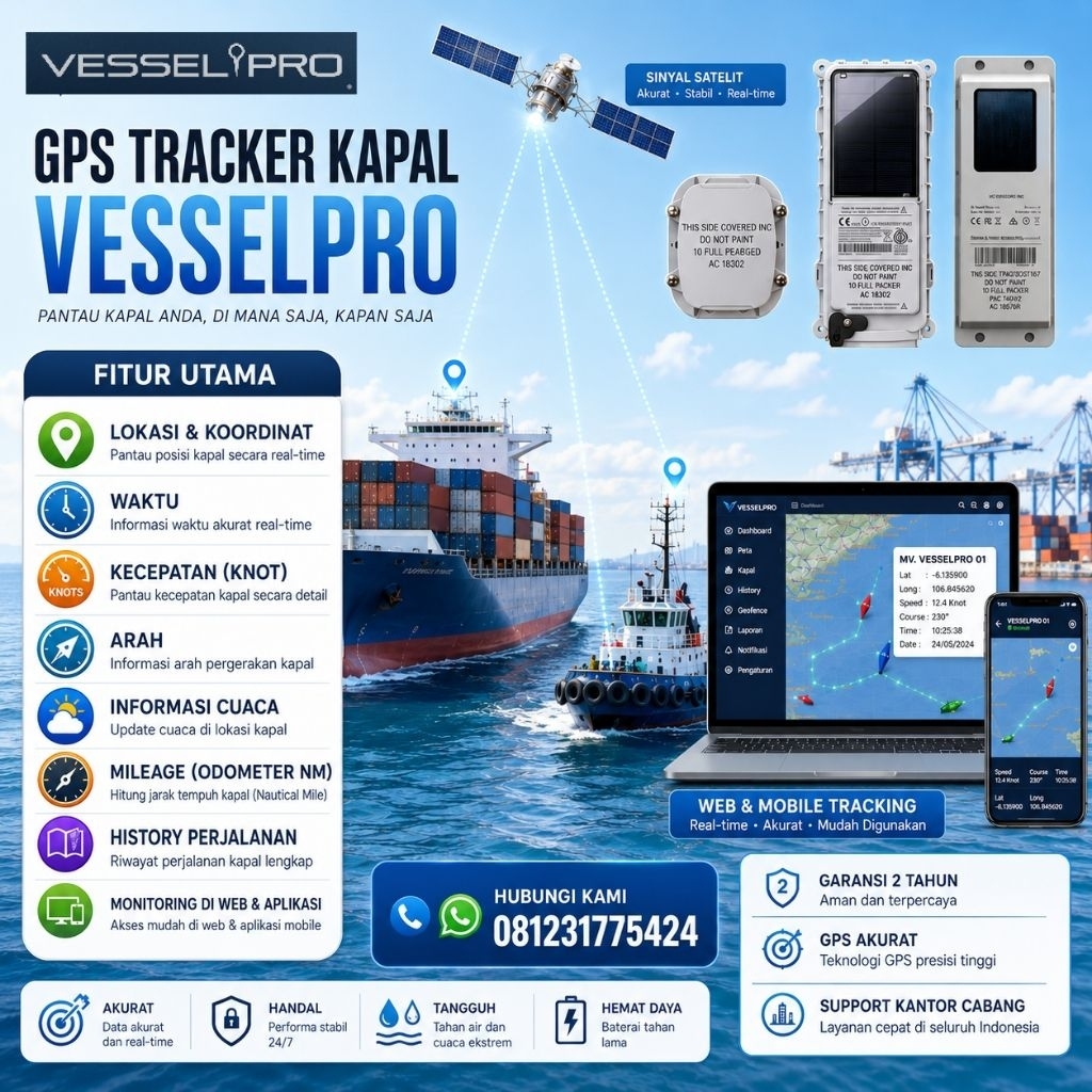 VESSELPRO GPS Tracker Kapal Laut GPS Satelit Tracker GPS Tracker Marine GPS Tracker S150 Solar GPS T