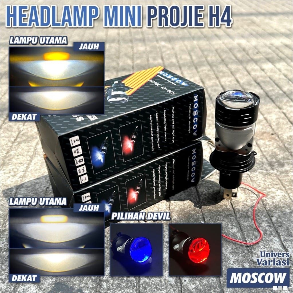 Lampu proyektor h4 aozora motor mobil universal original