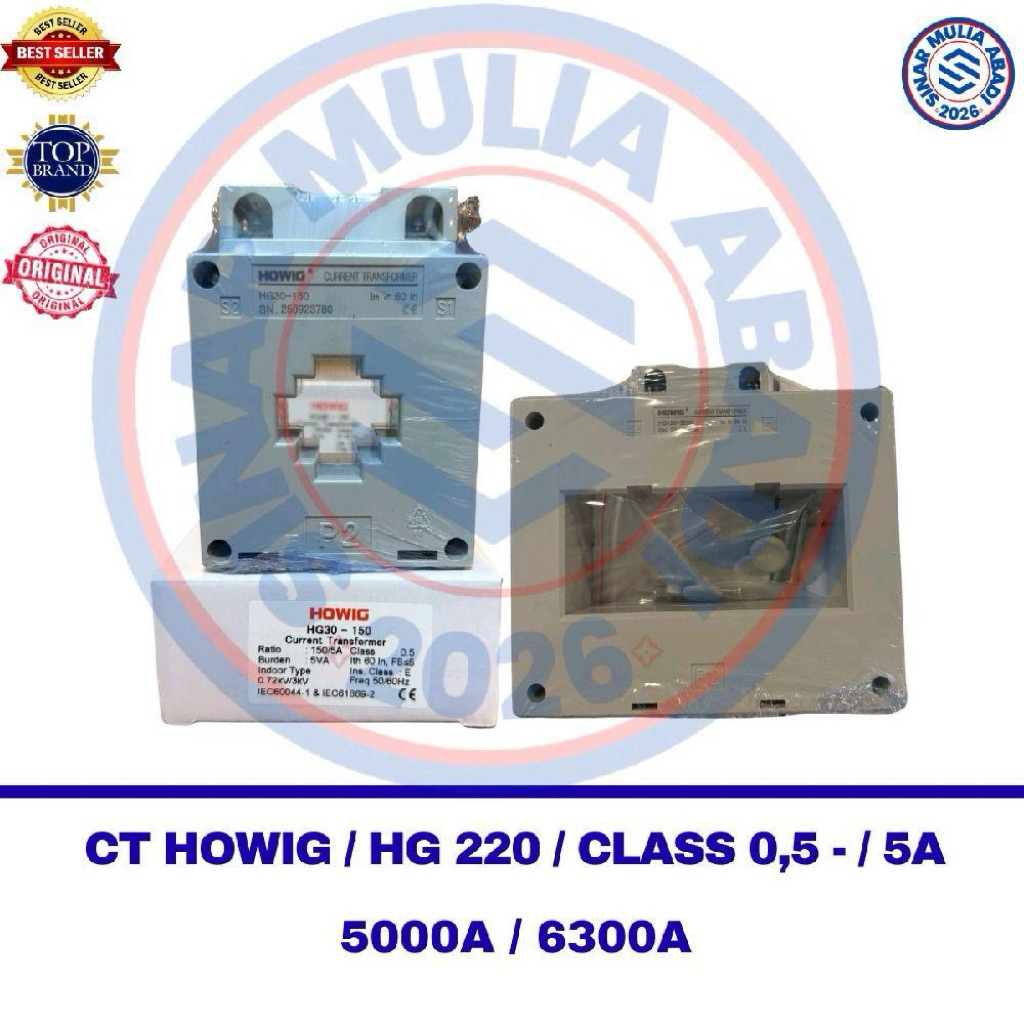 CT HOWIG 5000A / 6300A HG 220 CLASS 0,5 (HOLE DIMENSI 227 X 65) CURRENT TRANSFORMER HOWIG / 5A