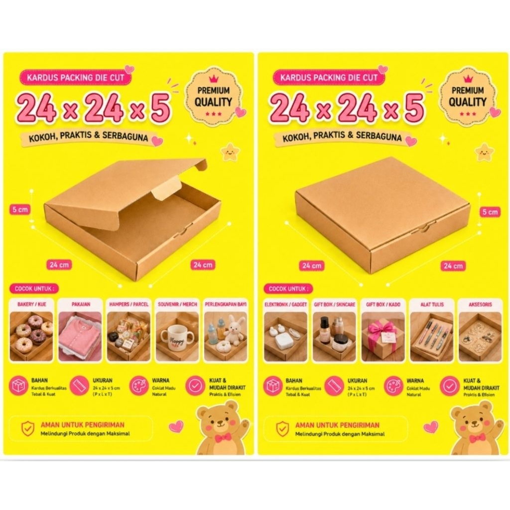 Kardus PIZZA DIE CUT 24X24X5