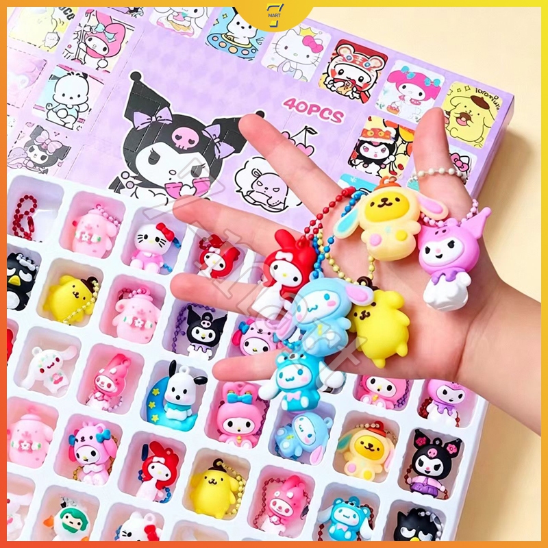 Keychain Blind Box Charm Gantungan Kunci Kartun Surprise Box Lucky Hadiah 40 Holes