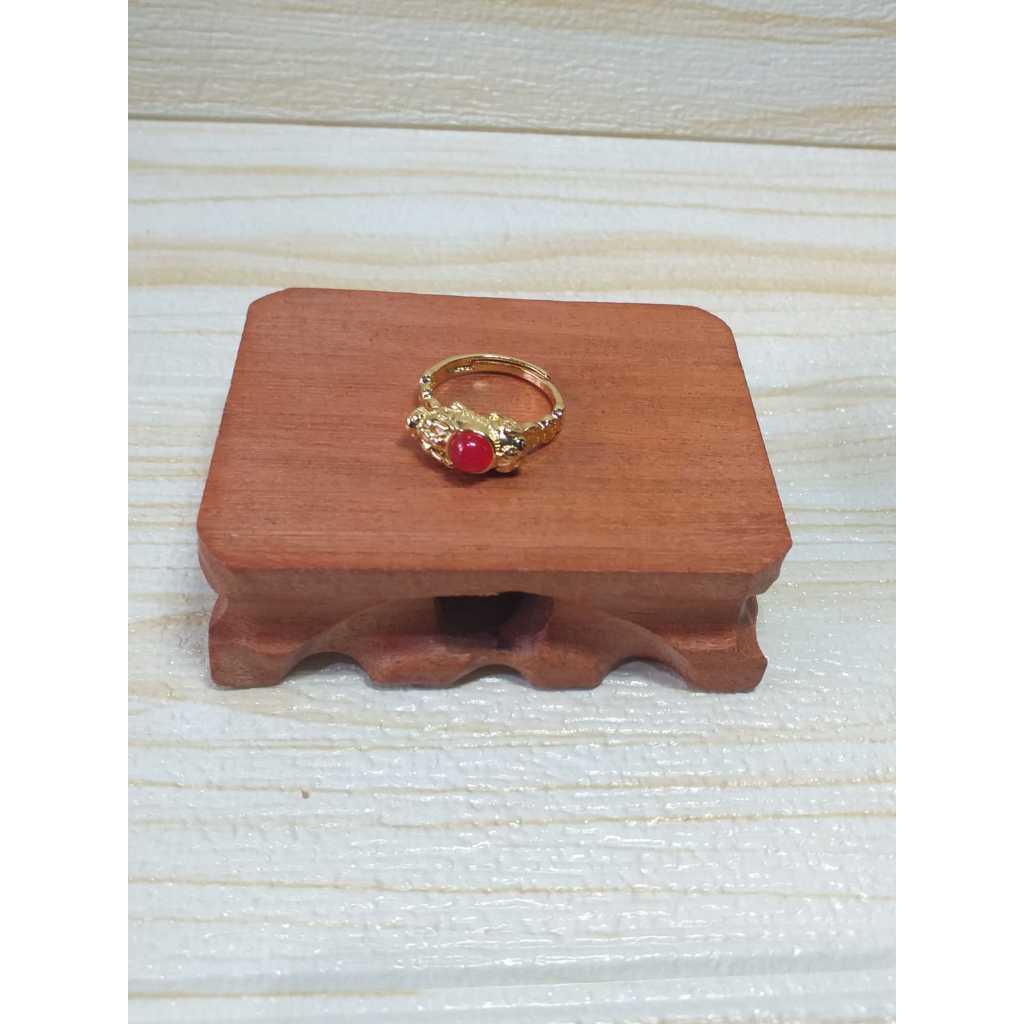 Cincin Giok Cina Batu Merah - Natural / Asli Batu