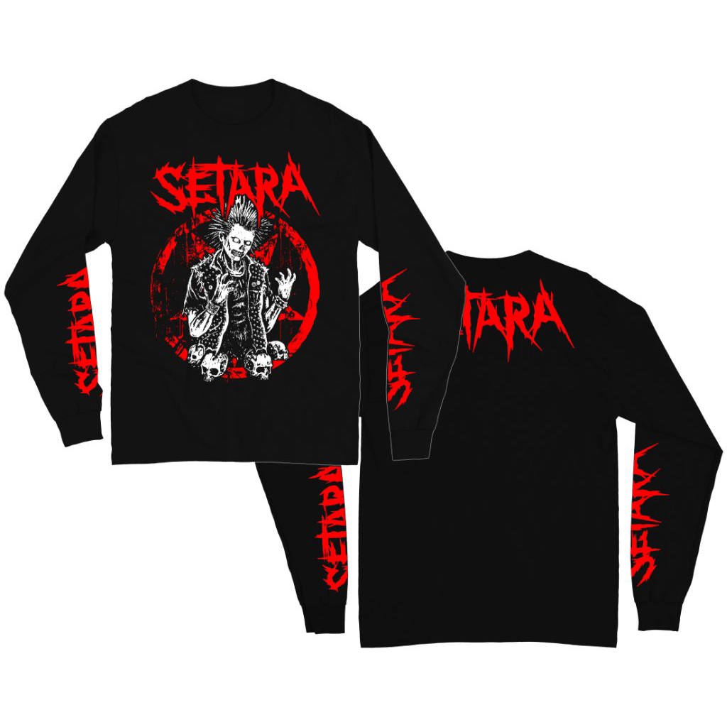 Kaos Band Punk Lengan Panjang Setara - Ventagram Punk hitam