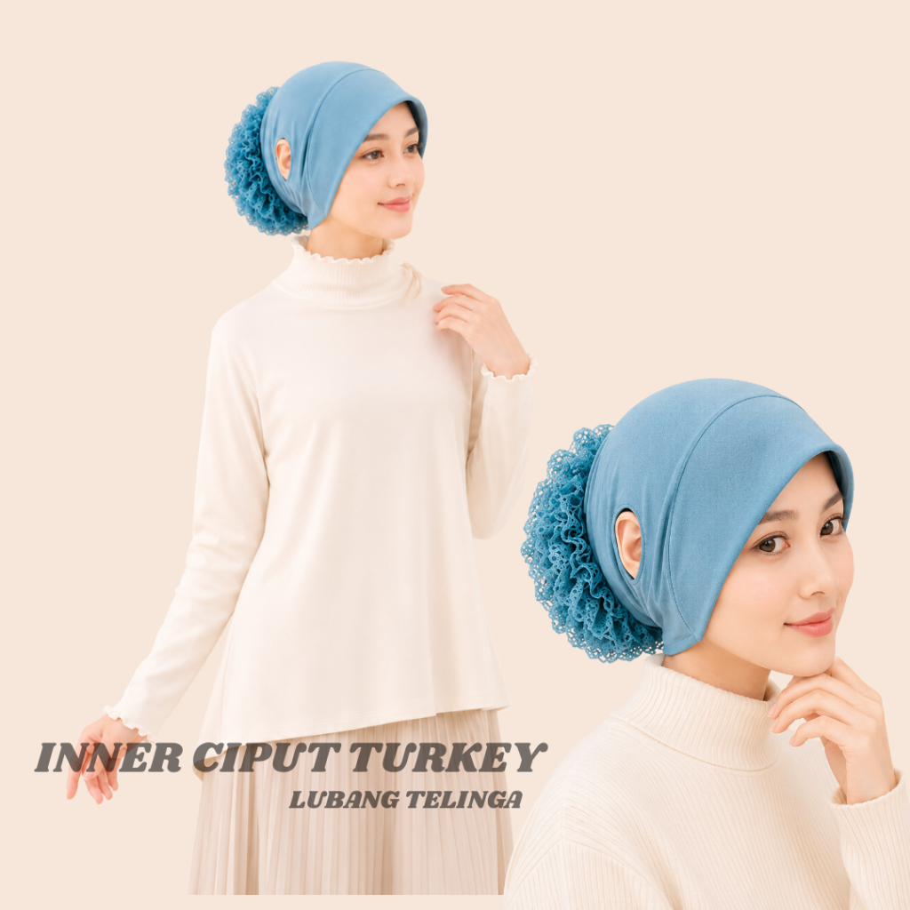 Inner Ciput Turkey Jersey  Lubang Telinga Nyaman Seharian