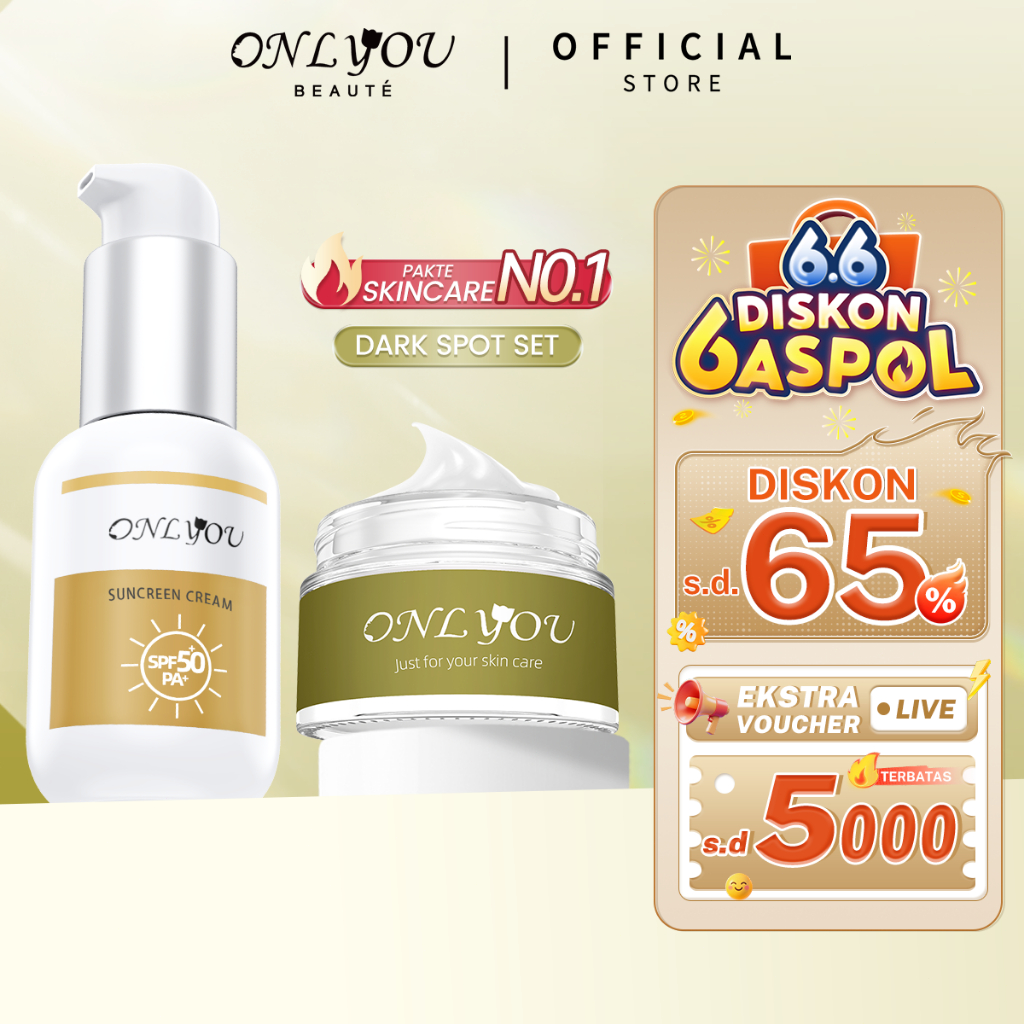 ONLYOU 2pcs Paket SKINCARE PAKTE Moisturizer cream Whitening & Fade Dark Spot Cream 30G & Sunscreen 