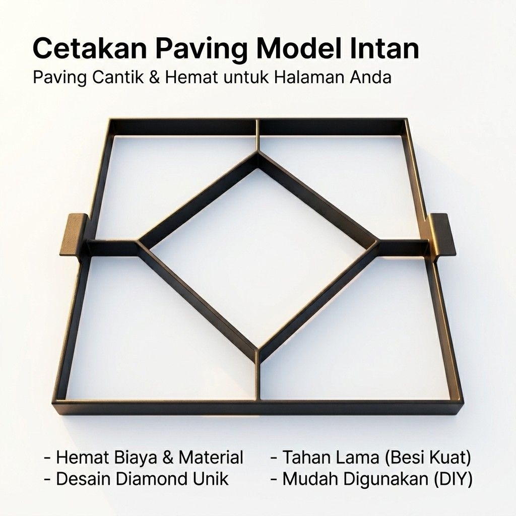 cetakan paving blok motif INTAN diamond 3D ukuran 30X30