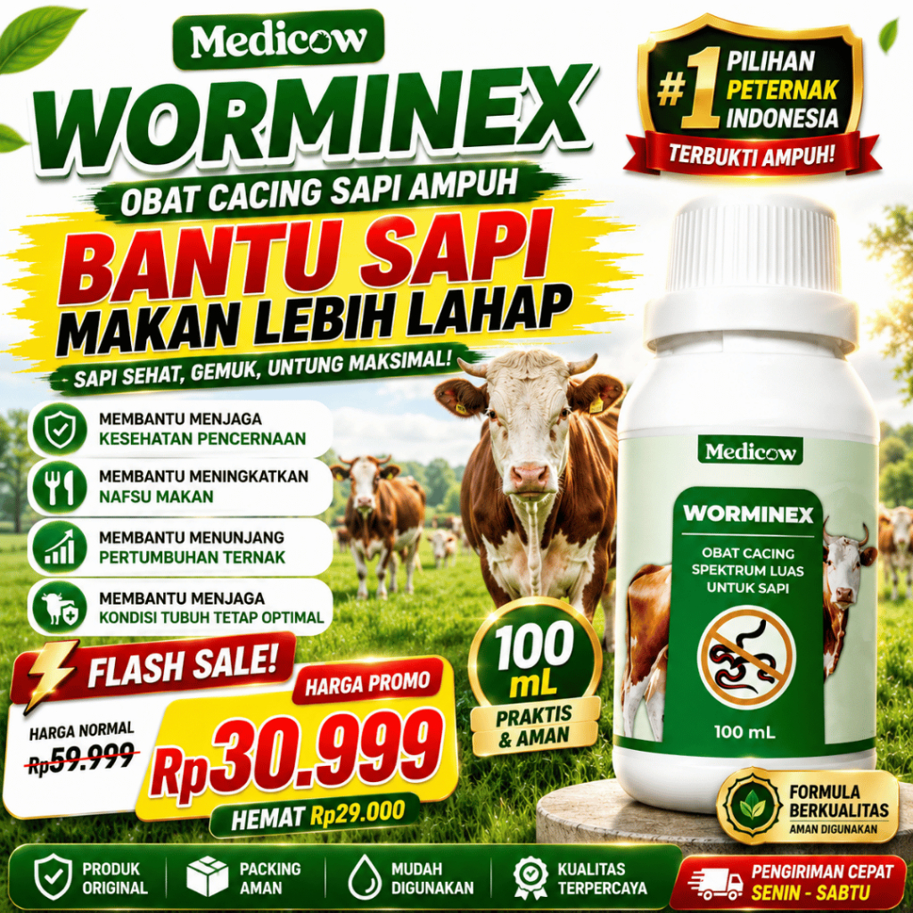 Medicow Worminex Obat Cacing diare mencret kambing sapi 100ML obat cacingan sapi obat sapi cacingan
