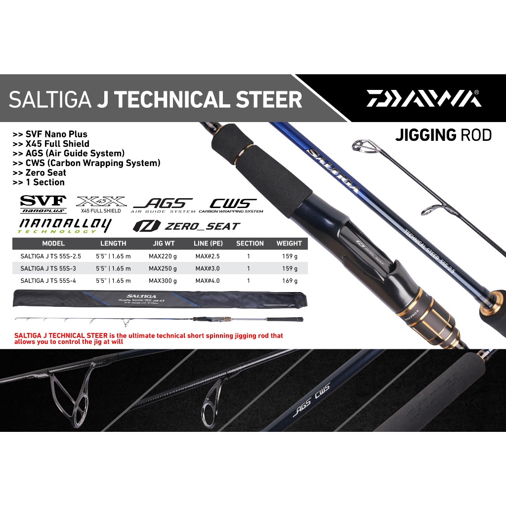 Joran Jigging Daiwa Saltiga J TS 55 PE S-2.5-4 | Slow Jigging & Vertical Jigging Premium