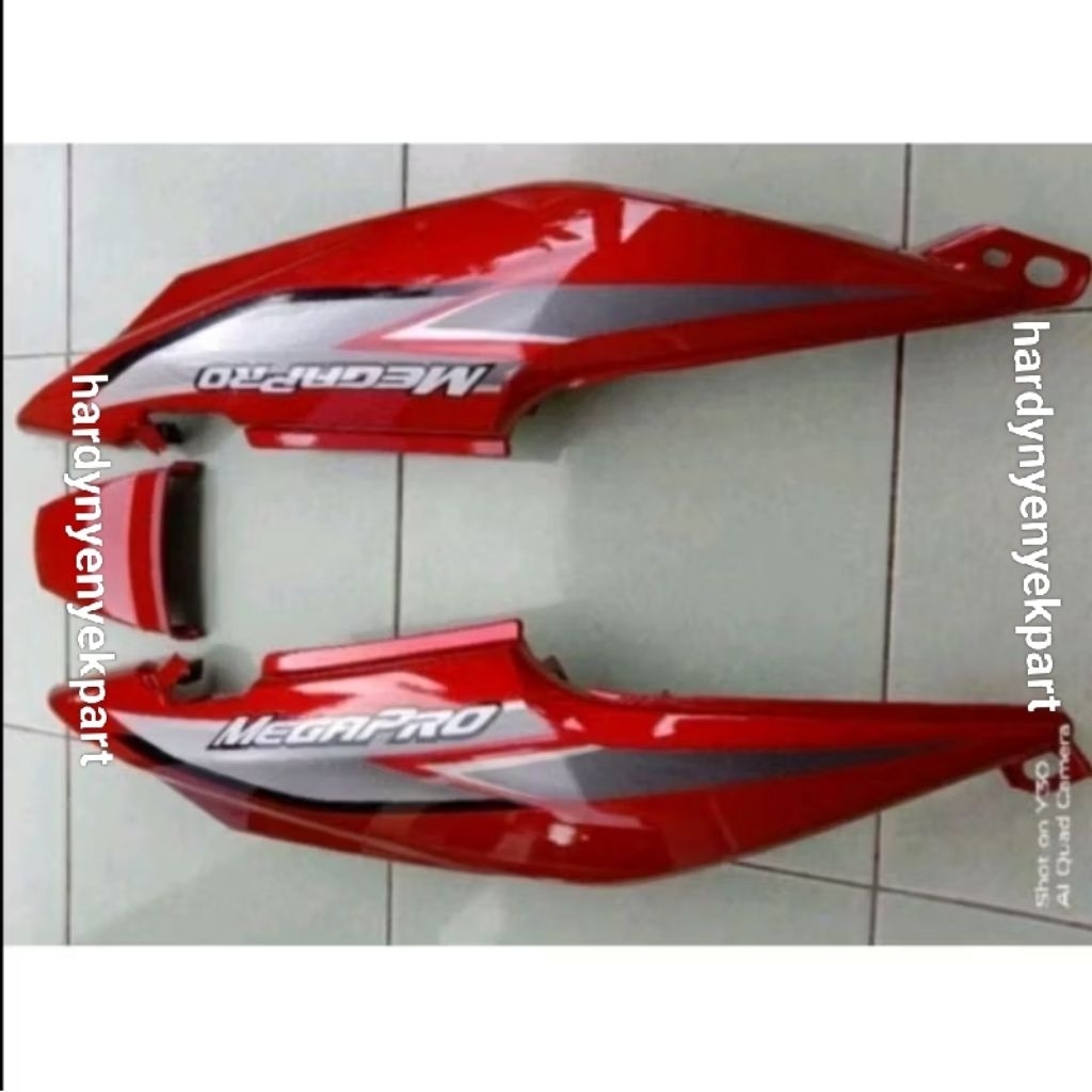 cover set body halus Honda Megapro Primus new plus stiker warna merah maroon plus stiker