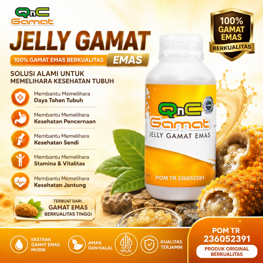 QnC Jelly Gamat Emas 100% Asli Emas - Jely - Jeli - Q n C